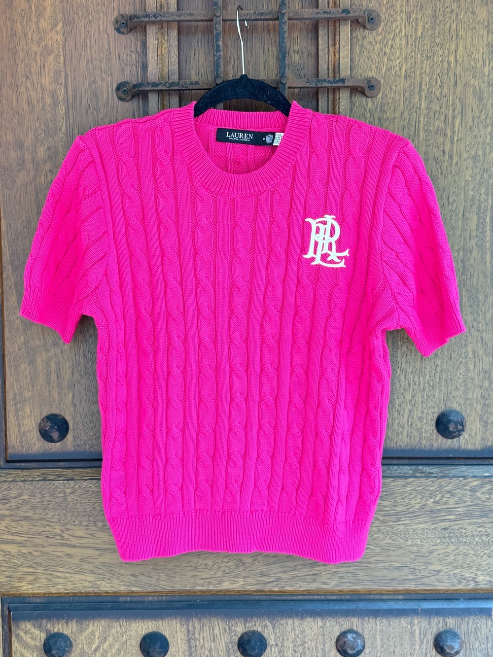 Ralph Lauren fuchsia Cable-Knit Crewneck Sweater Size M
